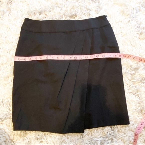 Ann Taylor | Dark Grey Side Front Pleat Wool Skirt - Picture 9 of 9